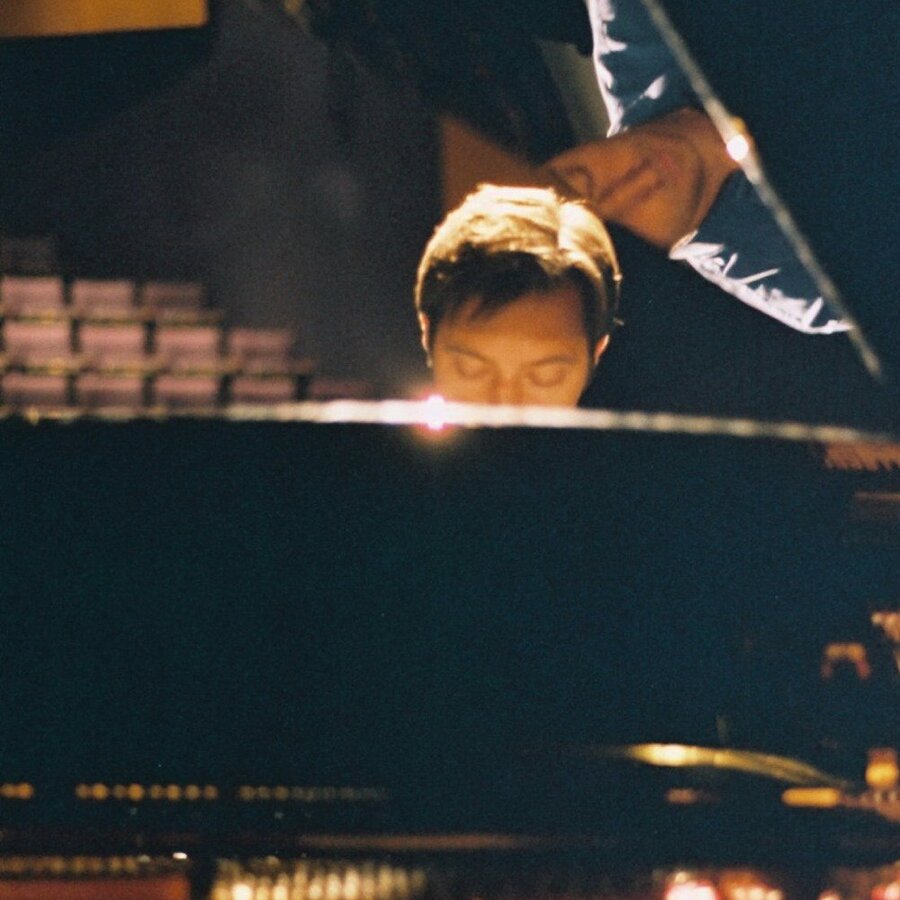 Andrew Spoeth at a grand piano